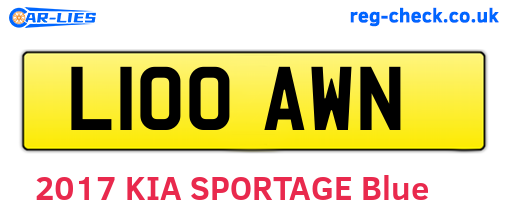 L100AWN are the vehicle registration plates.