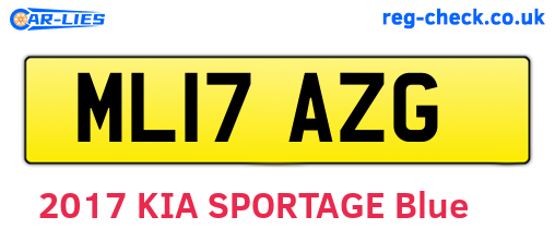 ML17AZG are the vehicle registration plates.