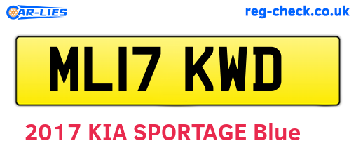 ML17KWD are the vehicle registration plates.