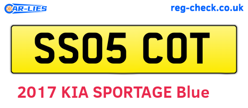 SS05COT are the vehicle registration plates.