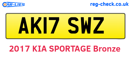 AK17SWZ are the vehicle registration plates.