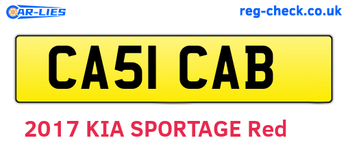 CA51CAB are the vehicle registration plates.
