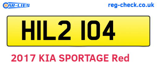 HIL2104 are the vehicle registration plates.