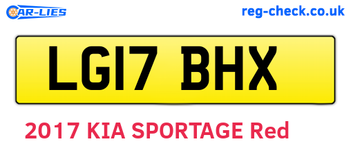 LG17BHX are the vehicle registration plates.