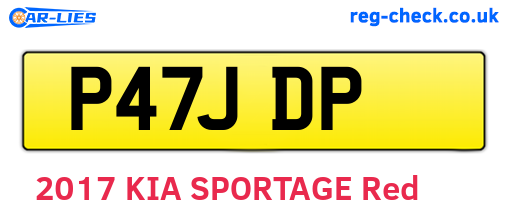 P47JDP are the vehicle registration plates.