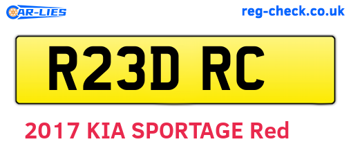 R23DRC are the vehicle registration plates.