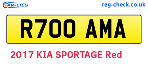 R700AMA are the vehicle registration plates.