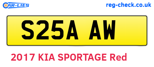 S25AAW are the vehicle registration plates.