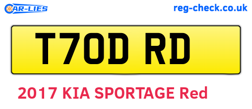 T70DRD are the vehicle registration plates.