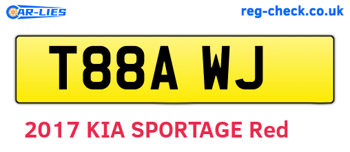 T88AWJ are the vehicle registration plates.