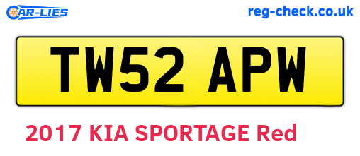 TW52APW are the vehicle registration plates.