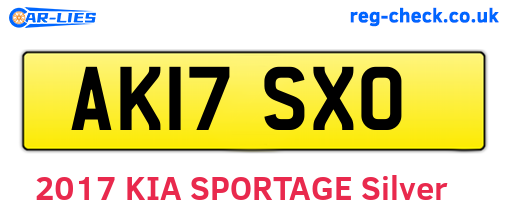 AK17SXO are the vehicle registration plates.