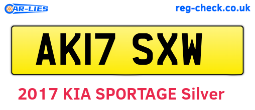AK17SXW are the vehicle registration plates.