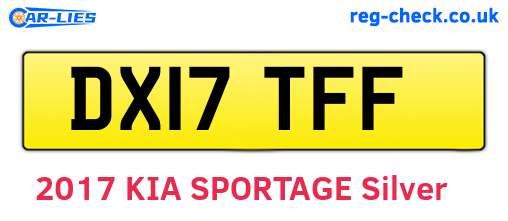 DX17TFF are the vehicle registration plates.