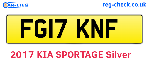 FG17KNF are the vehicle registration plates.