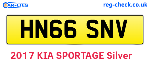 HN66SNV are the vehicle registration plates.