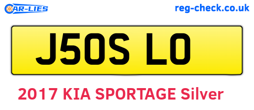 J50SLO are the vehicle registration plates.