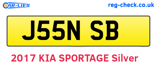 J55NSB are the vehicle registration plates.