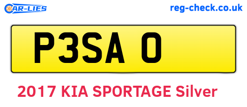 P3SAO are the vehicle registration plates.