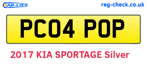 PC04POP are the vehicle registration plates.