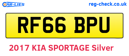 RF66BPU are the vehicle registration plates.
