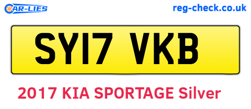 SY17VKB are the vehicle registration plates.