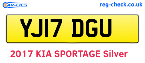 YJ17DGU are the vehicle registration plates.