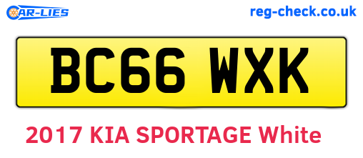 BC66WXK are the vehicle registration plates.