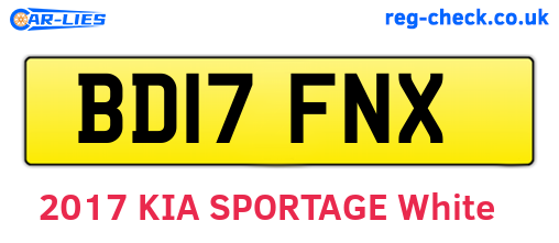 BD17FNX are the vehicle registration plates.