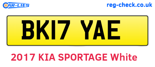 BK17YAE are the vehicle registration plates.