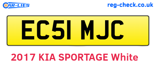 EC51MJC are the vehicle registration plates.