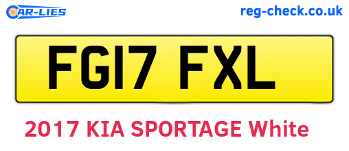 FG17FXL are the vehicle registration plates.