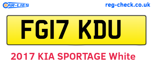 FG17KDU are the vehicle registration plates.