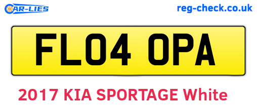 FL04OPA are the vehicle registration plates.
