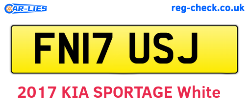 FN17USJ are the vehicle registration plates.