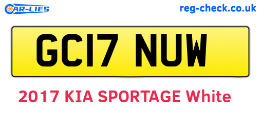 GC17NUW are the vehicle registration plates.