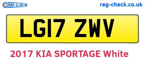 LG17ZWV are the vehicle registration plates.