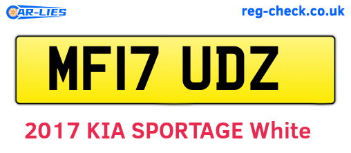 MF17UDZ are the vehicle registration plates.
