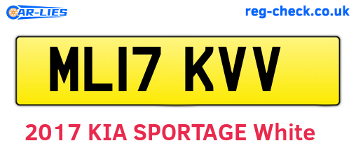 ML17KVV are the vehicle registration plates.