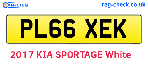 PL66XEK are the vehicle registration plates.