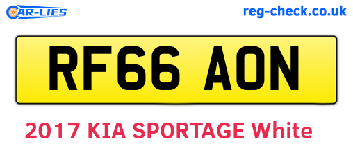 RF66AON are the vehicle registration plates.