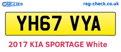 YH67VYA are the vehicle registration plates.