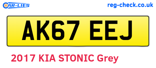 AK67EEJ are the vehicle registration plates.