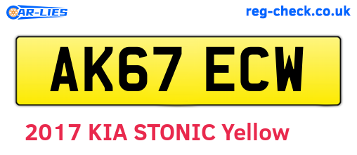 AK67ECW are the vehicle registration plates.