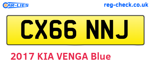 CX66NNJ are the vehicle registration plates.