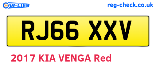 RJ66XXV are the vehicle registration plates.