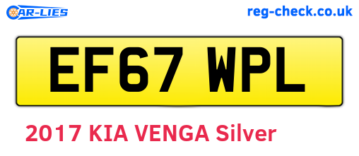 EF67WPL are the vehicle registration plates.