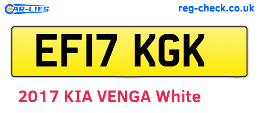EF17KGK are the vehicle registration plates.