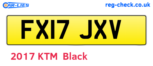 FX17JXV are the vehicle registration plates.