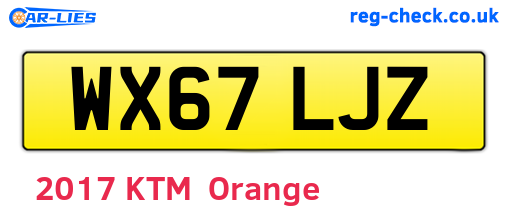 WX67LJZ are the vehicle registration plates.